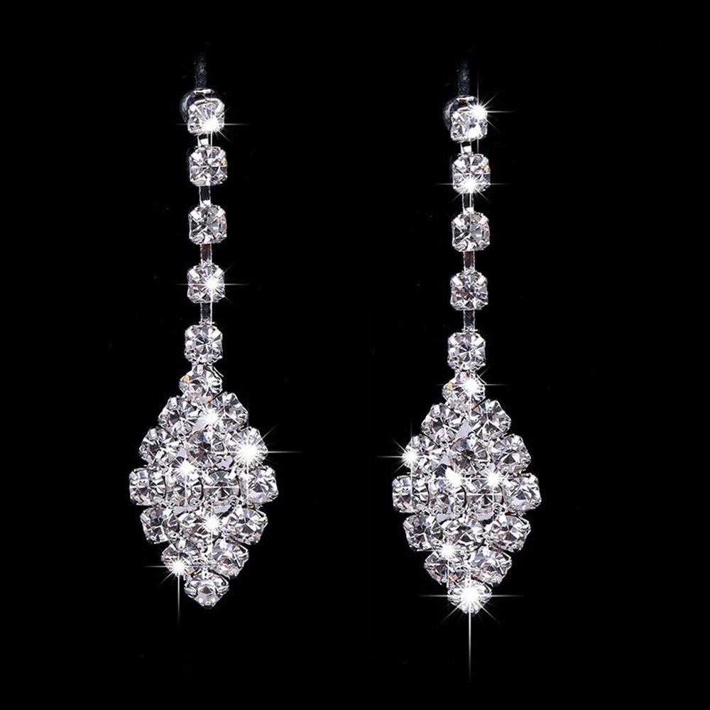Anniversary Gift Women Necklace Dangle Earrings Water Drop Earrings Bridal Wedding Jewelry Set