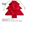 Festive Hanging Treat Bags Christmas Tree Drawstring Presents Bag, Reusable Plush Wrapping Pouch, Countdown Blind Shaped Holiday Favors Bag for Candy,
