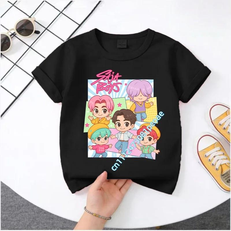 Kpop Demon Hunters Children's T Shirt Women Short Sleeve Saja Boys Kids Tee Kpop Demon Hunters TshirtBoys Girls Family Clothing