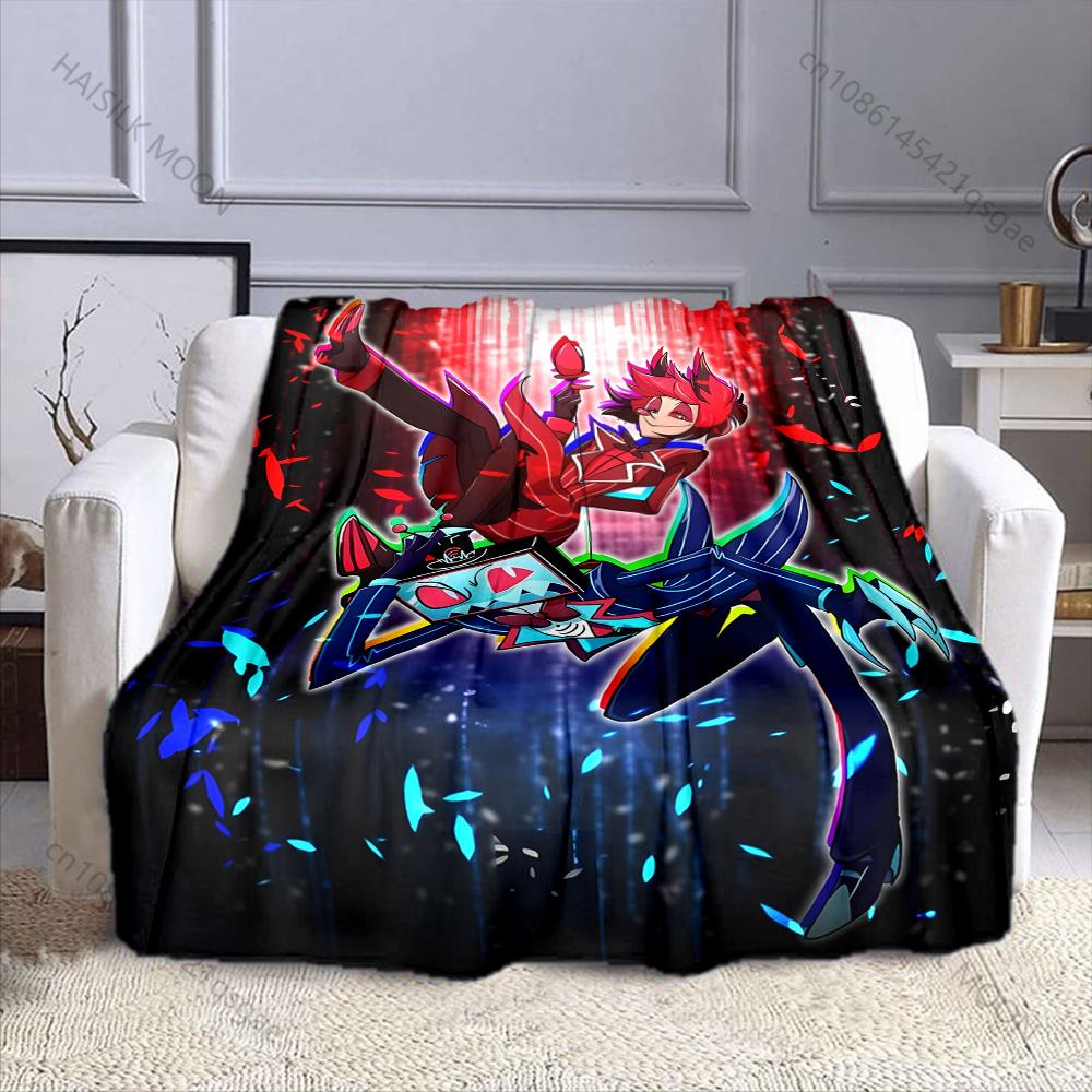 1PC TV Time Man Cartoon Print Blanket Warm Soft and Comfortable Home Travel Blanket Sofa Bedding Camping RV Blanket