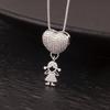 AIBEF Trendy Boy/Girl Pendant Necklaces Women  Charm Cute Chain Choker Heart Family Jewelry Son/Daughter Birthday Gifts
