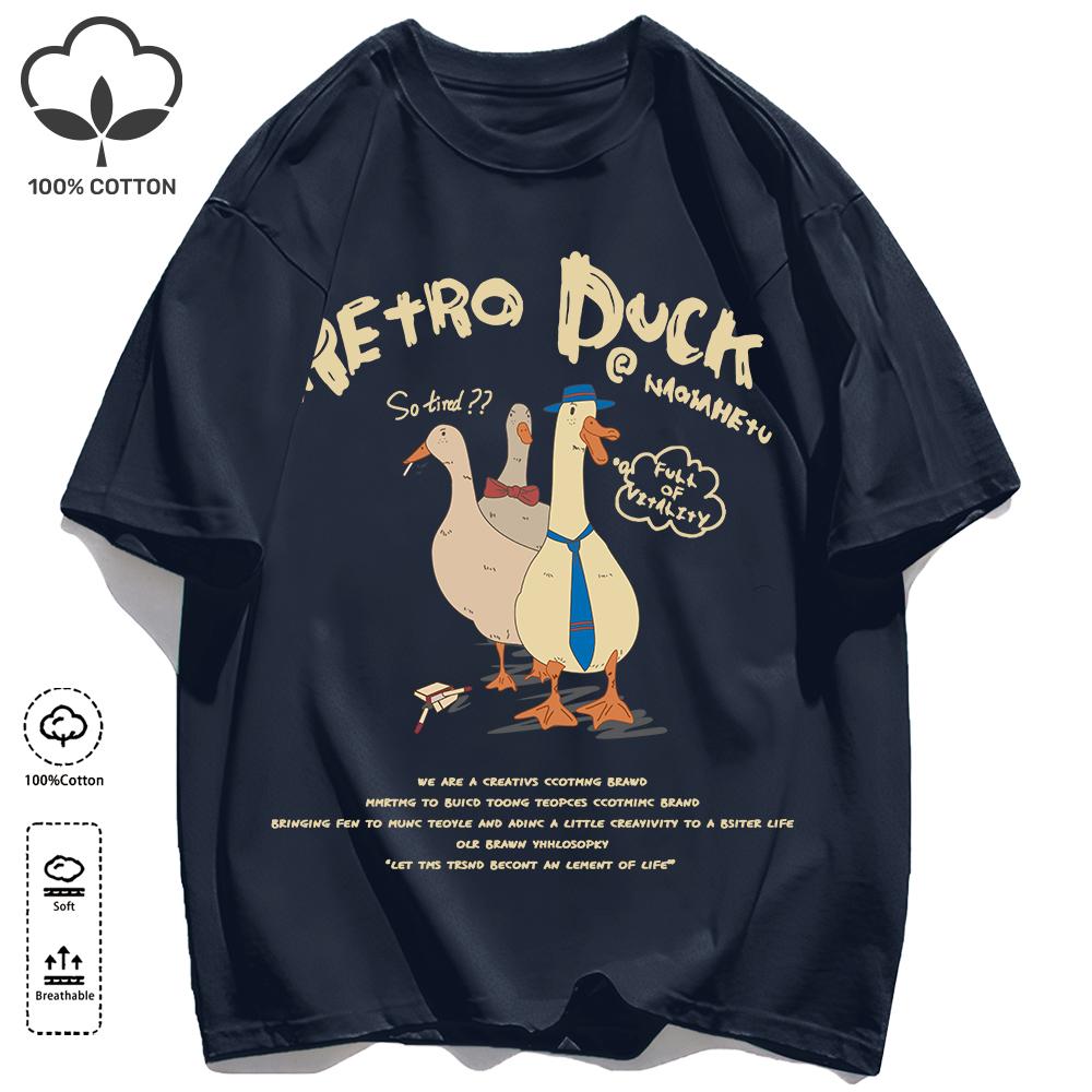 Hot selling prints in Russia T-Shirts Unisex Retro Oversized Short Sleeves Fashion Couple Clothes Unisex Simple Basics Clothing
