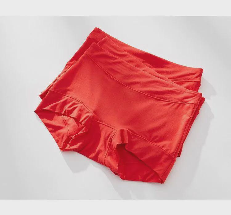Dámské velké červené modalové slavnostní svatební kalhotky s vysokým pasem