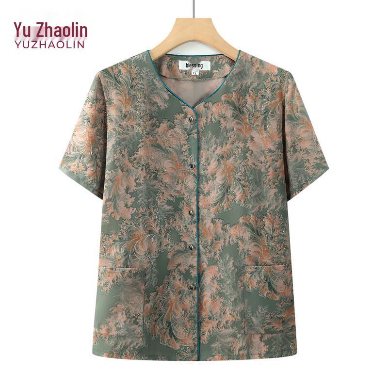 

Женская летняя рубашка YUZHAOLIN с V-образным вырезом и коротким рукавом 4XL