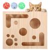 Interactive Cat Toy Wooden Cat Scratch Puzzle Enrichment Box with Bell Ball Sandpaper Inside Present Cat Claw Care Puzzle Box