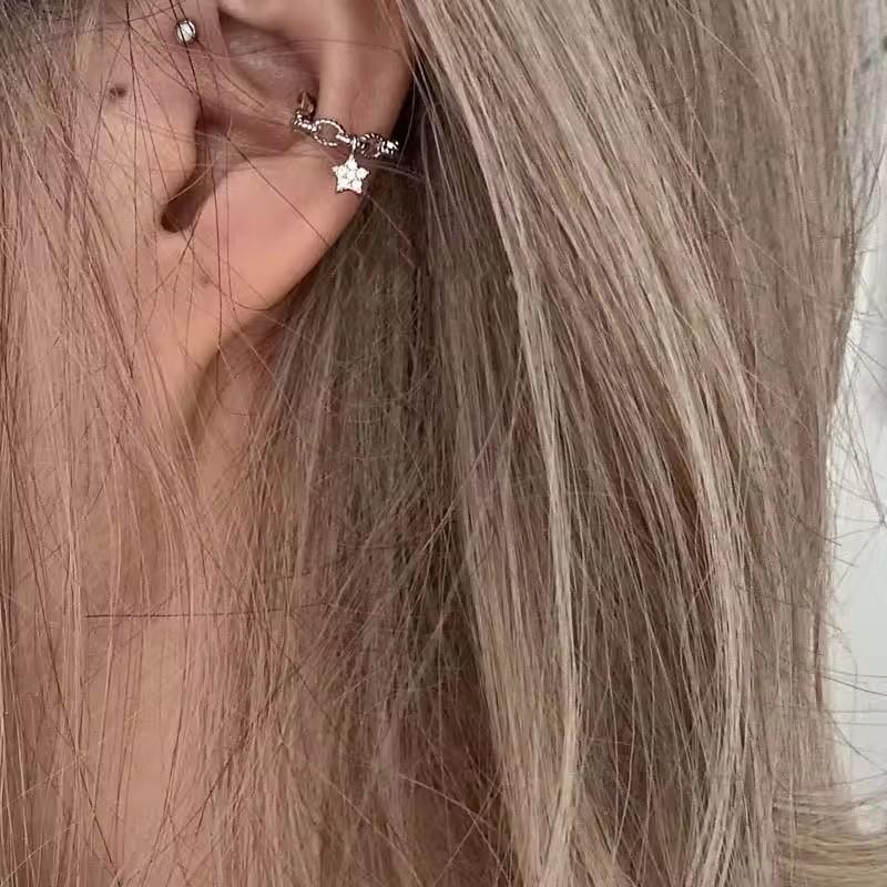 1 Pair Shining Star No Piercing Ear Cuff Earrings For Woman Fake Piercing Earcuff Clips Earrings For Women Cuffs Jewelry Gift
