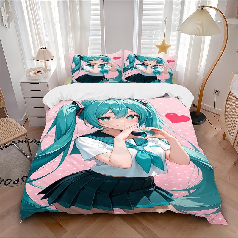 Heart Shape Gesture Print 3Pcs Bedding Setduvet Cover With 2 Bedropillowcase Home Birthday Gift