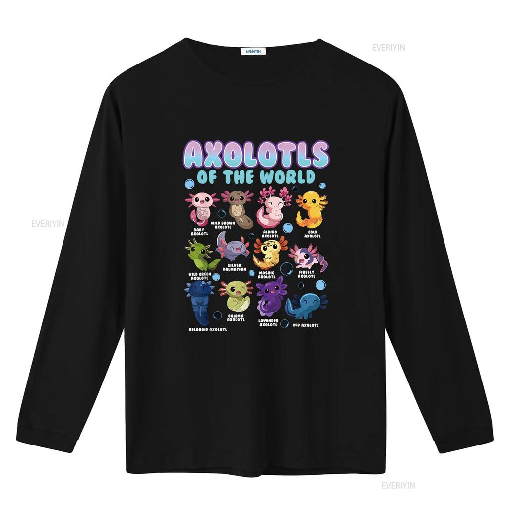 Axolotl Tiere der Welt Kawaii Salamander Herpetologie T-Shirt vintage Gewaschen Weich Designerkleidung Atmungsaktiv homme