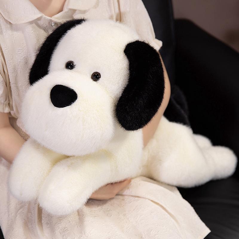 Cartoon Gentle Dog Stuffed Animal Pillow Adorable Yellow Puppy Black Golden Stuffed Animal Home Decor Present great for daily use