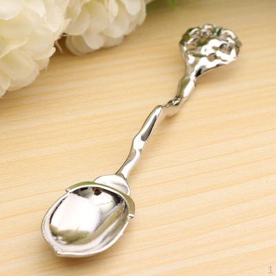 Long Handle Coffee Spoon Tea Soup Mixing Condiment Scoop Dessert Scoop, Silver