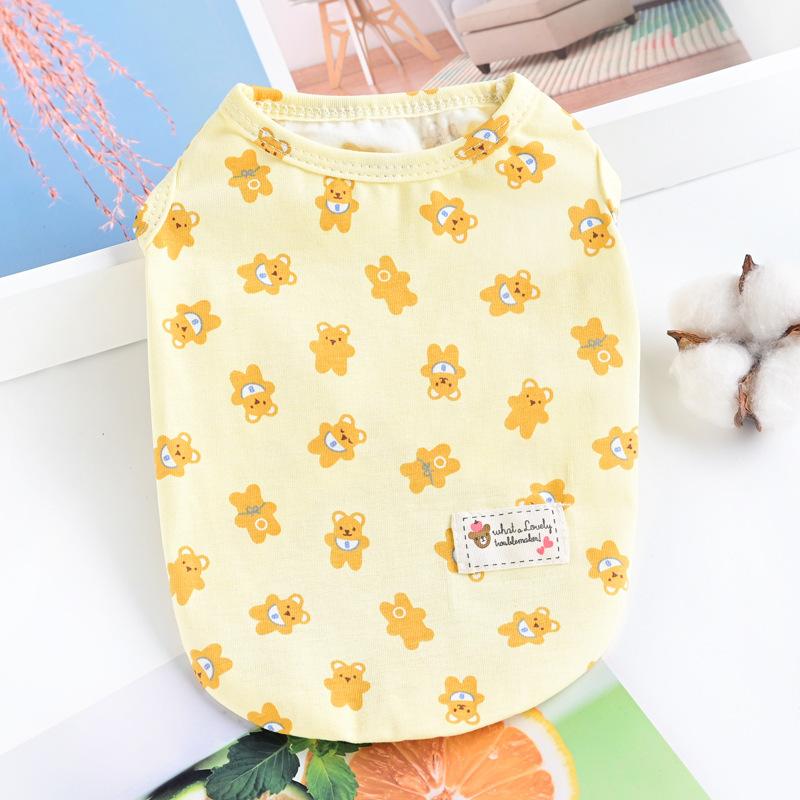 

Дышащая одежда для домашних кошек и собак мелких пород, померанский шпиц, мишка Би, тедди, жилет, защита от выпадения шерсти, летняя тонкая XXL светло-желтого