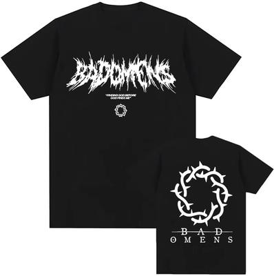 Camiseta Gráfica Divertida con Logo de la Banda Bad Omens para Hombre y Mujer Moda Hip Hop Camisetas Vintage Camiseta Casual Oversize de Manga Corta para Hombre