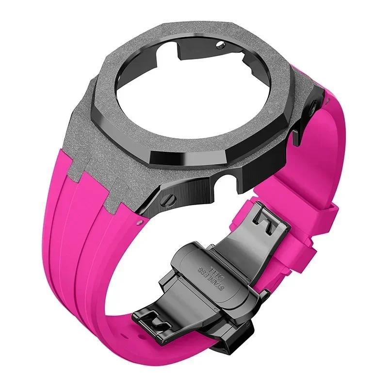 Zestaw modyfikacyjny Gen4 do Casioak GM2100 Metalowa obudowa ze stali nierdzewnej Gumowy pasek Zestaw do modyfikacji Akcesoria Casioak GM-2100 ze śrubami