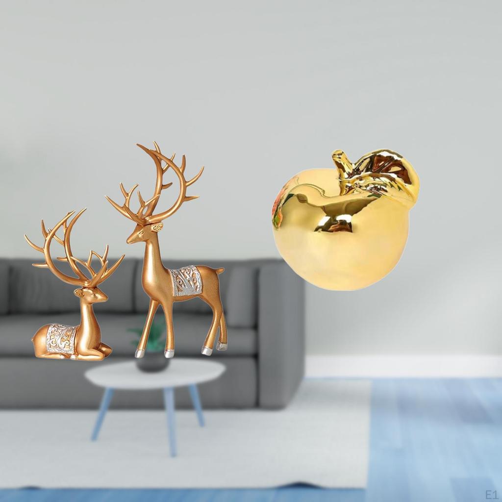European Reindeer Ceramic Figurine Collectable Craft Deer Lover Sculpture Ornament for Porches