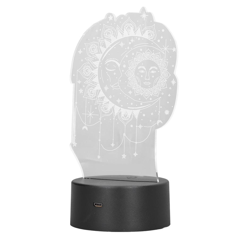 3D Table Light 7 Color Sun Moon LED Night Light Acrylic Touch Switch USB Powered 3D Decorative Lamp