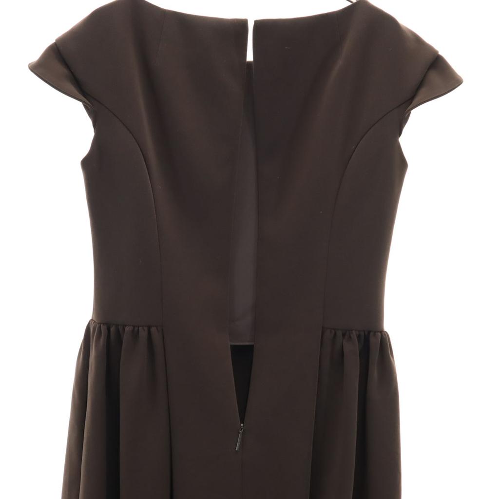 Rene made in Japan Französische Ärmel Knielanges Kleid 36 Braun Damen Gebraucht