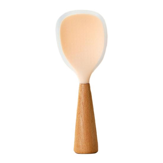 Silicone Rice Spoon for Cooker Ergonomic Handle Spoon Scratch-Resistant Non-Stick Essential Kitchen Utensil for Serving Mixing