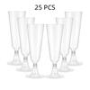25 Champagne Glasses Disposable Cocktail Glasses Plastic Red Wine Glasses Tall Glasses Gold Powder Martini Glasses Party Bar