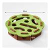 Felt Cat Toy Box Cutout Openings Maze Interactive Ball Batting Square Green Brown with 1