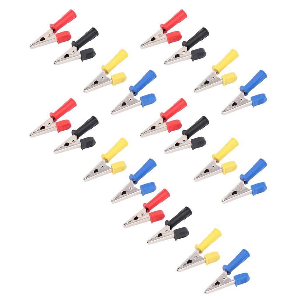 5Set Test Leads Clips Brass PVC Car Battery Charging Tests Clamp with 4mm Jacks for Wires