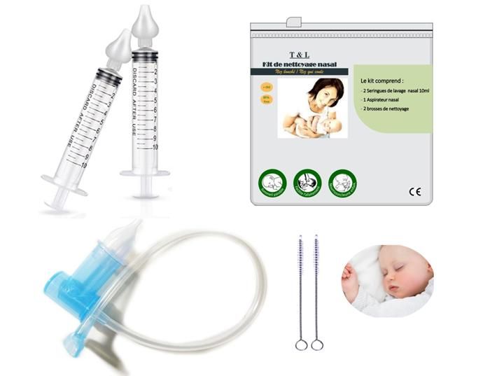 Kit de lavage nasal pour bebe T&L. Mouche-bebe, Séringues nasales