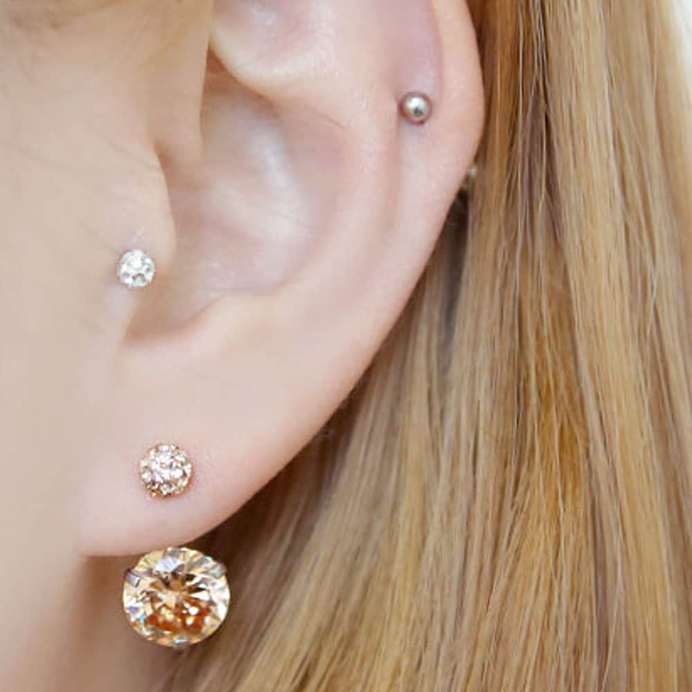 [1+1] Surgical Piercing Itsy Ball Belly Button Ring (Choose 1 of 5) (Single Side Sold)