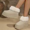 2025 New Fashionable Snow Boots Women's Winter Thick Bottomed Fleece Lined Platform Short Boots Versatile Slip-On Ankle Boots