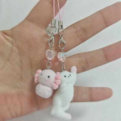Beflockte Katzen Handyanhänger Anhänger Niedliche Kawaii Hüllen Für iPhone 14 CCD Airpods Y2K Süß Rosa Liebe Accessoires Ins Korea Neu