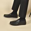 Men's Autumn and Winter New Black One-pedal Shallow Mouth Men's Single Shoes, the First Layer of Cowhide Is Comfortable
