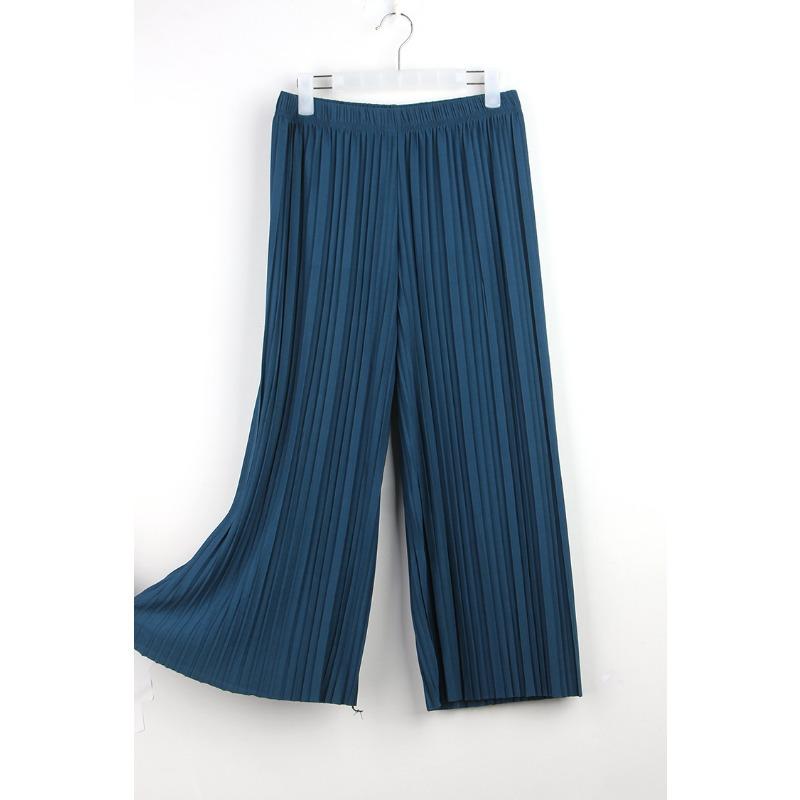 

Весенне-летние женские брюки плиссированные небрежные широкие брюки восьмиточечные повседневные брюки уличная торговля универсальные и тонкие высокоэластичные и тонкие Average size [1.8-2 feet waist] джинсовый синий