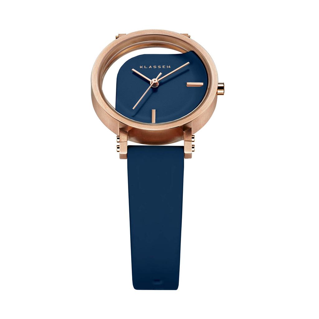 [Class Fourteen] Girls Watch IMPERFECT ANGLE Blue Rose Gold 32mm WIM20RG018W Women's Navy
