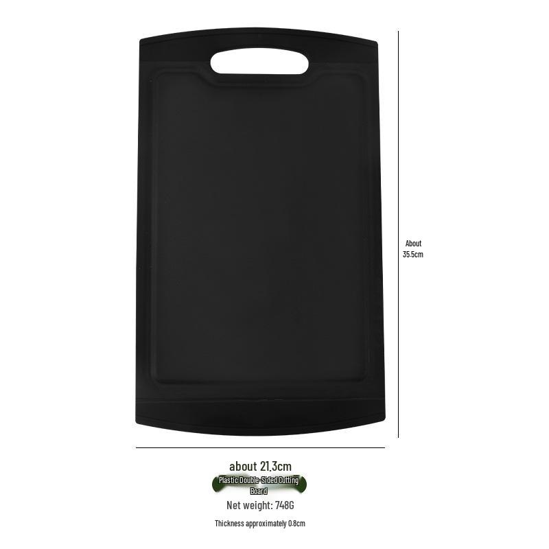 

Food-Grade PP Plastic Cutting Board: Mold-Resistant, Non-Slip, Ideal for Fruit & Dormitory Kitchens Double-Sided Cutting Board - Black