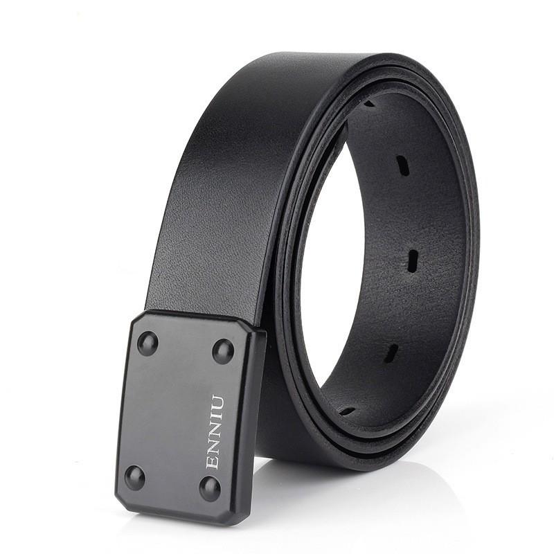 ENNIU Outdoor Fast Double Hook Buckle Top Layer Cowhide Belt Men s Tooling CS Training 120cm чёрный