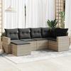 VidaXL Garden Lounge Set 6 Pcs with Light Grey Cushions Wicker 3325388