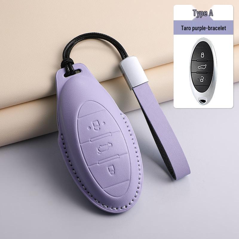 Creative Buckle Car Key Case for FAW Bestune T77, T99, B70, T55, T33 - Full Wrap Shell for Men & Women