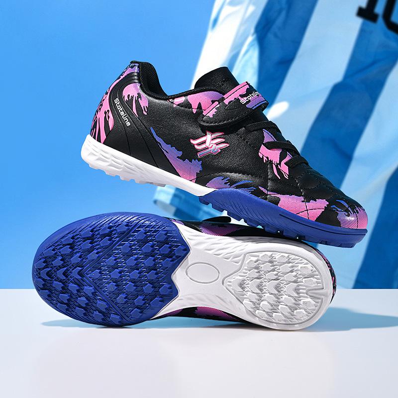 Children's Velcro Studded Football Shoes for Teens - Boys & Girls Grass Training Sports Sneakers