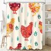 Floral Chicken Print Shower Curtain Waterproof Bathroom Decor Home Decoration Fabric Shower Curtains for Bathtub Modern Design S