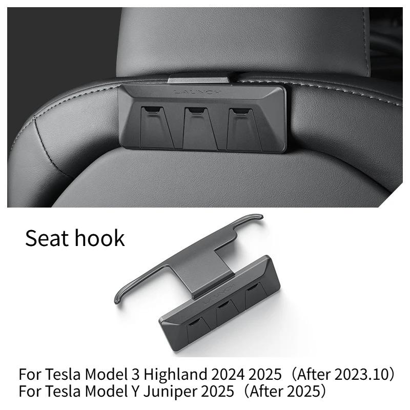 For Tesla New Model Y Juniper/Model 3 Highland 2025 ABS Seat Back Hook Multiple Hooks Foldable Design Glove Box Hook Accessories