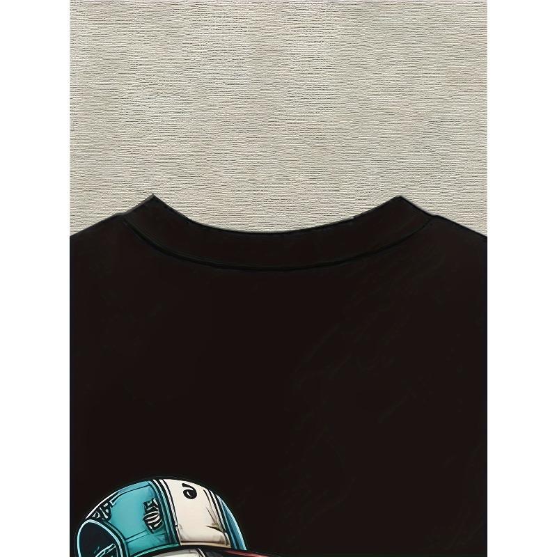 European Sizes Men's 3D Print Fashion T-Shirt - Casual, Machine Washable, Round Neck, Non-Transparent - Perfect for Summer