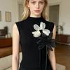 Stoff Lotus Applikation Lotusblumen Dekoration mit langem Band Aufnäher Blumen Verzierung