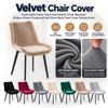 Stretchable Fabric Velvet Chair Cover Short Size Short Back Chair Cover  Dining Room