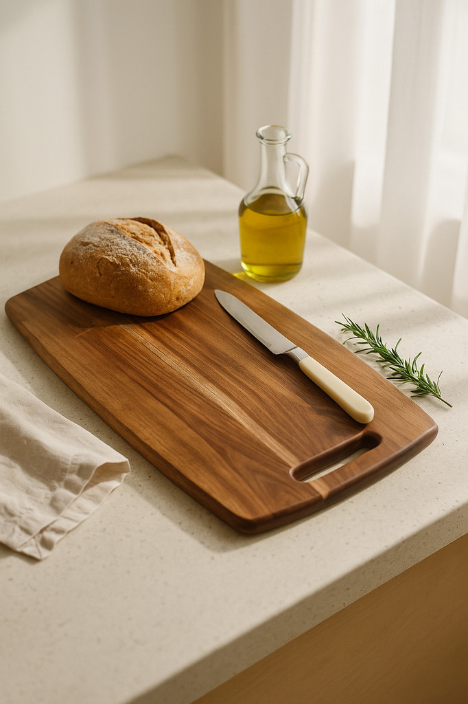 Massives Holzschneidebrett, Holzhackblock, Steak-/Brotzubereitungsbrett, rechteckig, natürlicher Akazienholz-Schneideblock