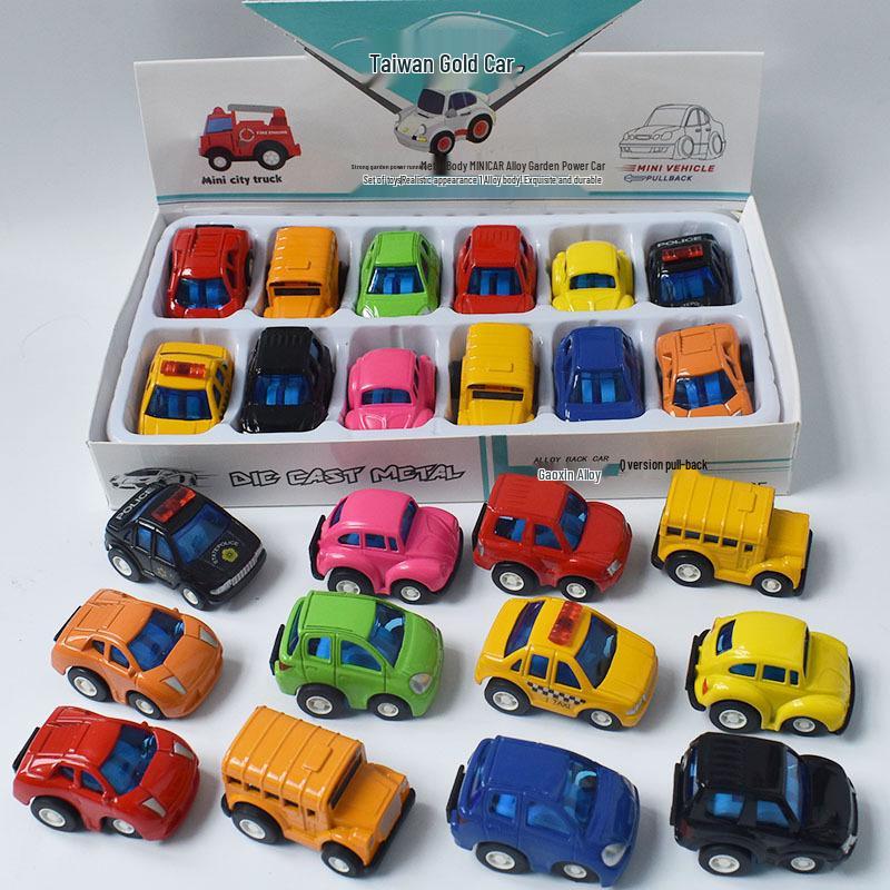 Set of 12 Mini Alloy Police Cars: 4.5 cm Pocket-Sized Toy Models