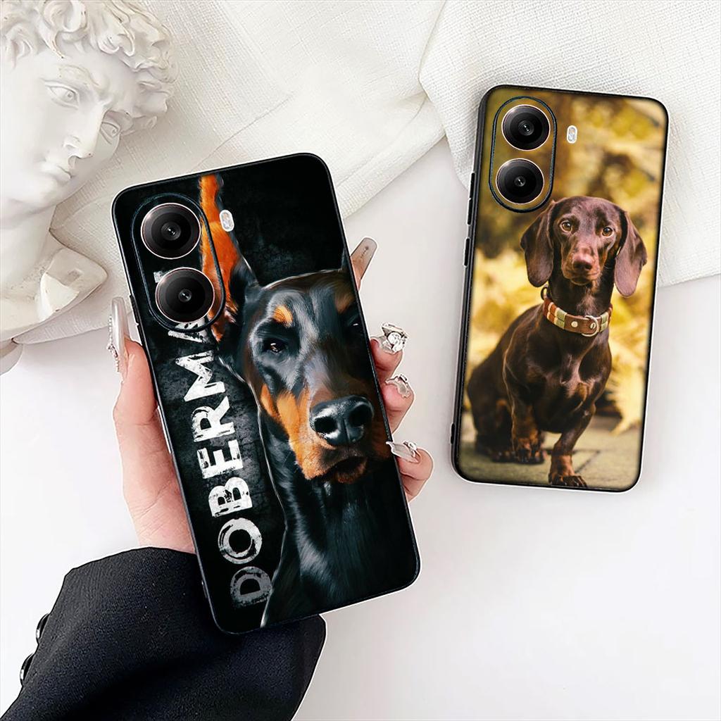 Dobermann Dackel Hund Handyhülle für Xiaomi Redmi Note 12 11 10 A3 Pro 10A 10C 12C Note12 5G Hülle Gehäuse
