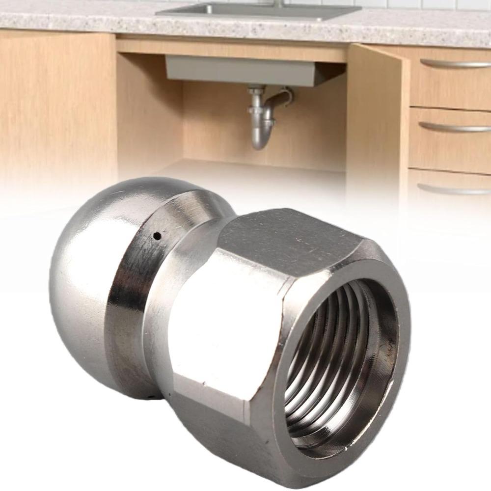 Stainless Steel Sewer Cleaning Nozzle Drain Cleaning Nozzle  Spray Disinfection