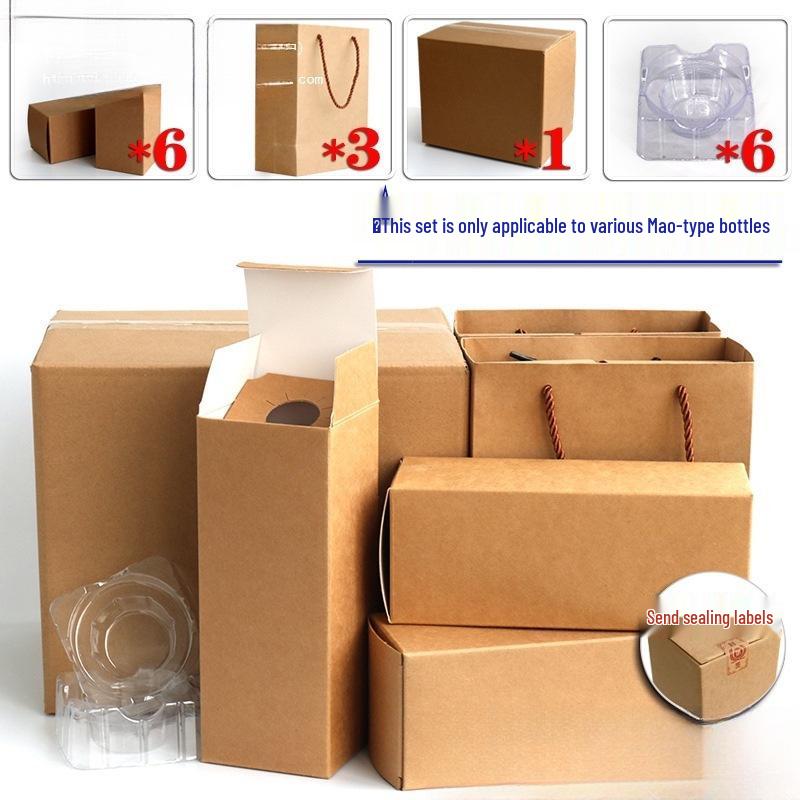 American-Style Kraft Paper Wine Crate with Extra-Hard Cardboard Packaging
