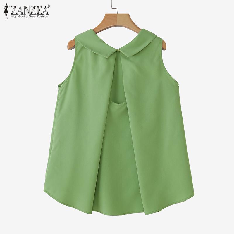 ZANZEA Women Summer Casual Round Neck Loose Sleeveless Tank Tops