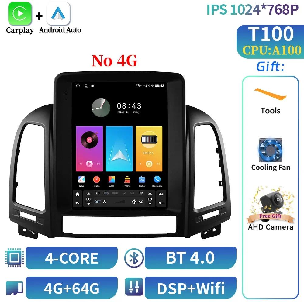 9.7" For Hyundai Santa Fe 2 2006-2012 Car Radio Multimedia Video GPS Android 14  carplay android auto Navigation CarPlay Monitor