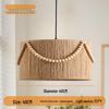 Wabi-Sabi Retro Hemp Rope Tassel Chandelier for Bedroom or Living Room
