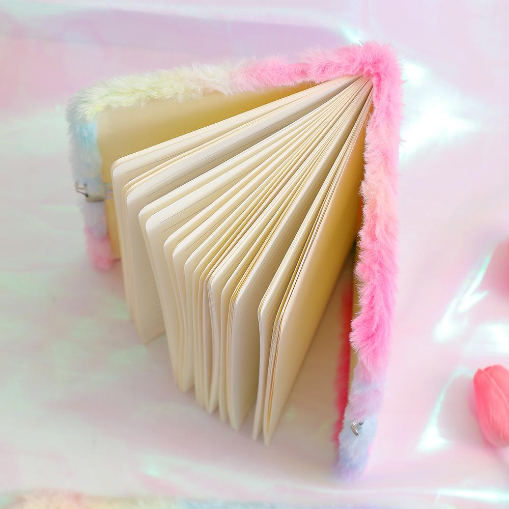 Unicorn Plush Lock Diary for Kids - Girl's Notebook & Student Planner Gift